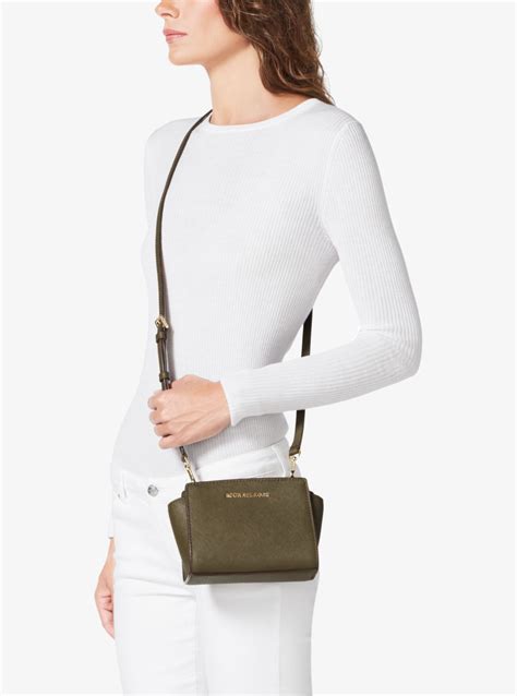 michael kors mini selma saffiano|Selma Mini Saffiano Leather Crossbody .